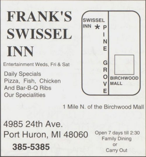 Swissel Inn - 1993 Yearbook Ad (newer photo)